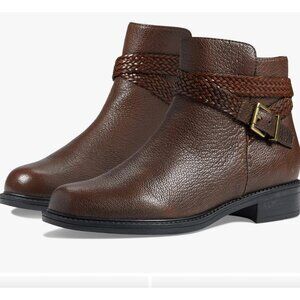 David‎ Tate Skip Women's Size 7 W Boot Brown Pebble Grain Leather Side Zipper